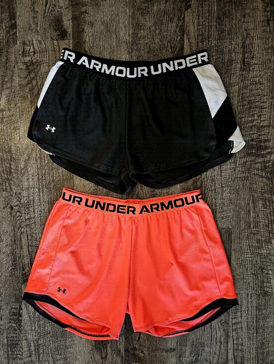 Under Armour Pants - EUC Under Armour Bundle Of #2 Gray & Wht And Bright Neon Orange & Blk Both Sz L